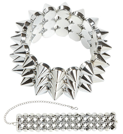e-carnavalskleding-SYK Halsband en armband met spijkers
