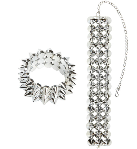 e-carnavalskleding-SYK Halsband en armband met spijkers