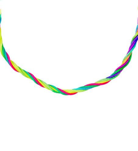 e-carnavalskleding-SYK Halsketting met 5 strings in neon kleuren