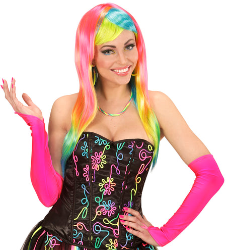 e-carnavalskleding-SYK Halsketting met 5 strings in neon kleuren