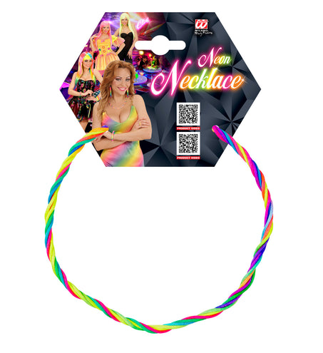 e-carnavalskleding-SYK Halsketting met 5 strings in neon kleuren