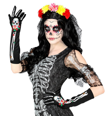 e-carnavalskleding-SYK Handschoenen Day of dead