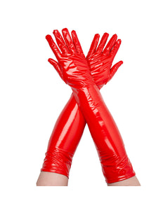 e-carnavalskleding-SYK Handschoenen lang PVC - rood