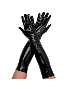 e-carnavalskleding-SYK Handschoenen lang PVC - zwart