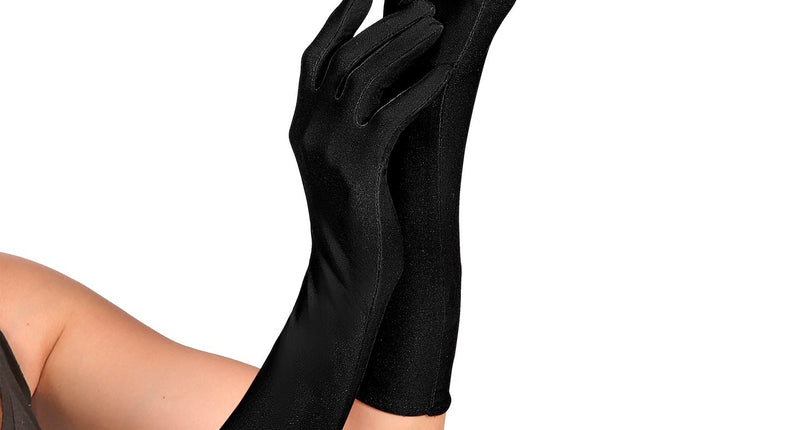e-carnavalskleding-SYK Handschoenen lycra 37cm zwart