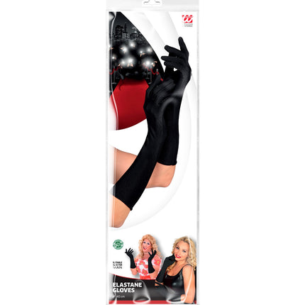 e-carnavalskleding-SYK Handschoenen lycra 37cm zwart