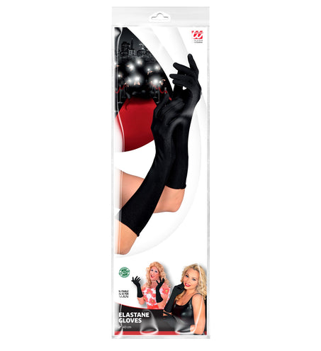 e-carnavalskleding-SYK Handschoenen lycra 37cm zwart
