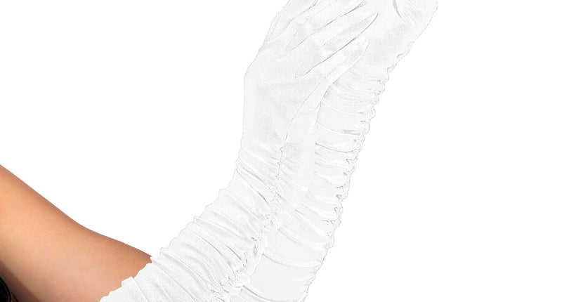 e-carnavalskleding-SYK handschoenen plisse lycra wit
