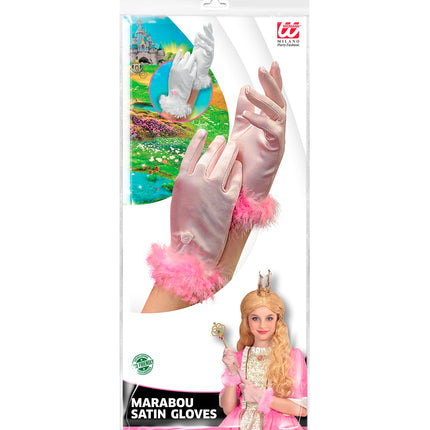 e-carnavalskleding-SYK Handschoenen roze glamour kinderen