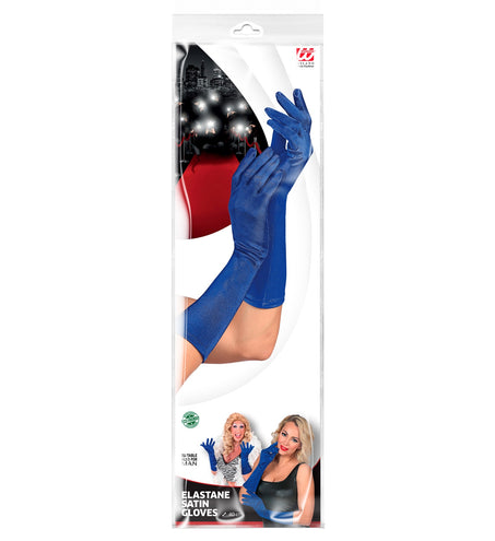 e-carnavalskleding-SYK Handschoenen satijn elastisch blauw