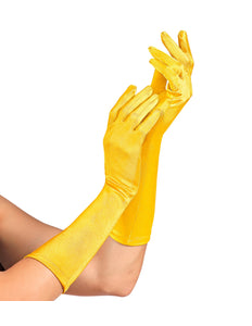 e-carnavalskleding-SYK Handschoenen satijn elastisch geel