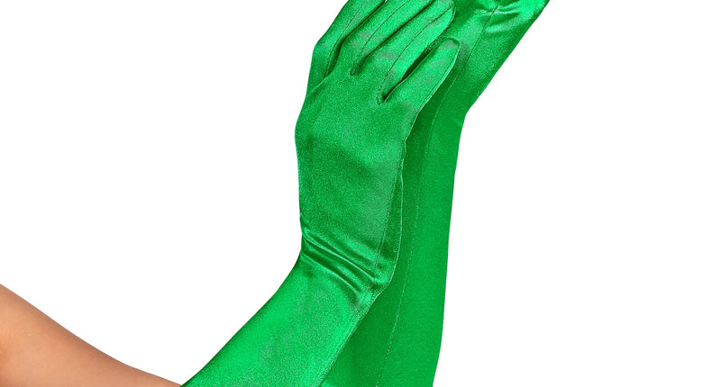 e-carnavalskleding-SYK Handschoenen satijn elastisch groen