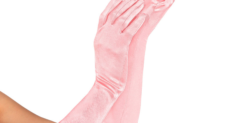 e-carnavalskleding-SYK Handschoenen satijn elastisch licht roze