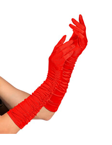 e-carnavalskleding-SYK Handschoenen satijn plissé rood