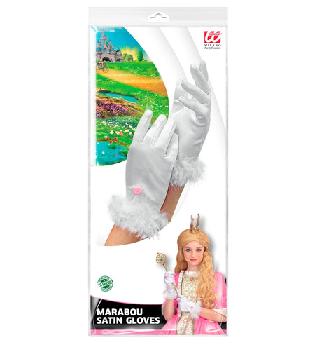 e-carnavalskleding-SYK Handschoenen wit glamour kinderen