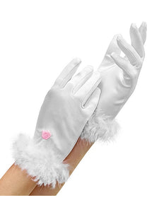 e-carnavalskleding-SYK Handschoenen wit glamour kinderen