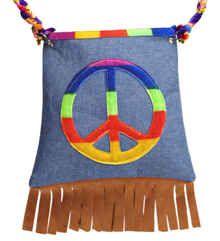 e-carnavalskleding-SYK Handtas hippie peaceteken
