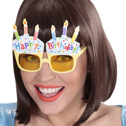 e-carnavalskleding-SYK Happy Birthday bril met taart