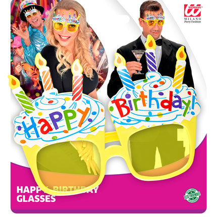 e-carnavalskleding-SYK Happy Birthday bril met taart