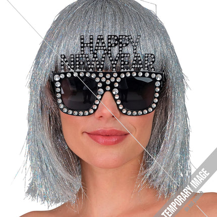 e-carnavalskleding-SYK Happy New Year bril zilver