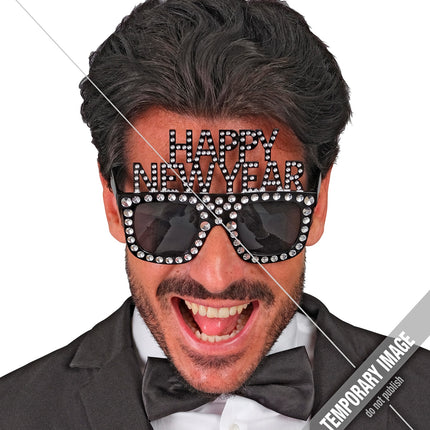 e-carnavalskleding-SYK Happy New Year bril zilver