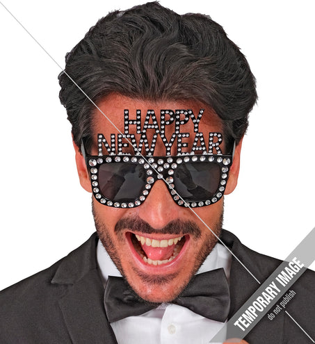 e-carnavalskleding-SYK Happy New Year bril zilver