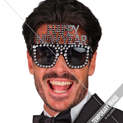 e-carnavalskleding-SYK Happy New Year bril zilver