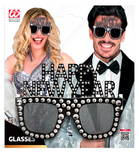 e-carnavalskleding-SYK Happy New Year bril zilver