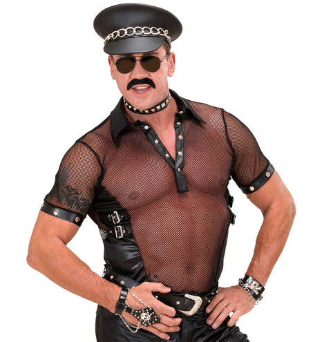 e-carnavalskleding-SYK Hardrock nep leer pet