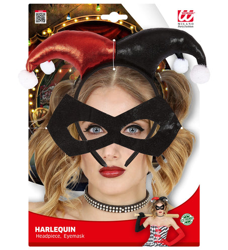 e-carnavalskleding-SYK Harelekijn masker met diadeem