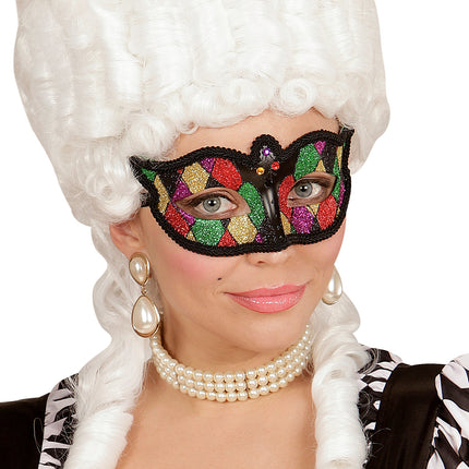 e-carnavalskleding-SYK Harlekijn oogmaskers met glitters