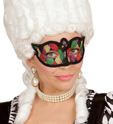 e-carnavalskleding-SYK Harlekijn oogmaskers met glitters