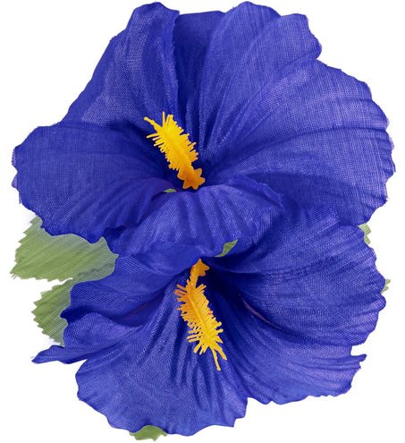e-carnavalskleding-SYK Hawaii bloem haarclip donker blauw
