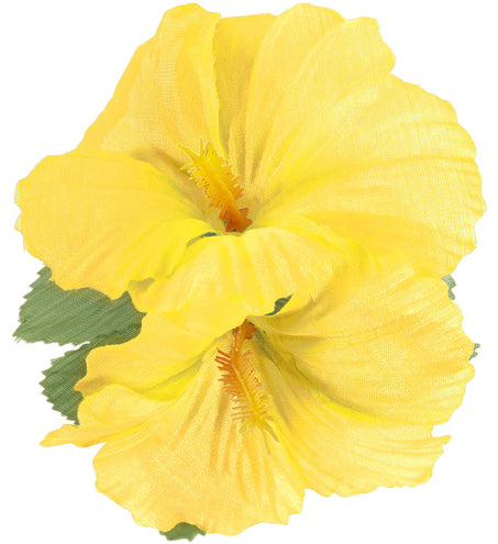 e-carnavalskleding-SYK Hawaii bloem haarclip geel