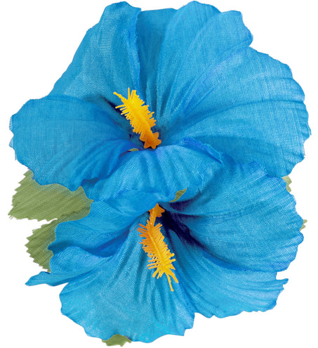 e-carnavalskleding-SYK Hawaii bloem haarclip licht blauw