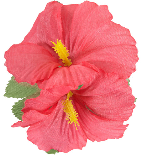 e-carnavalskleding-SYK Hawaii bloem haarclip roze