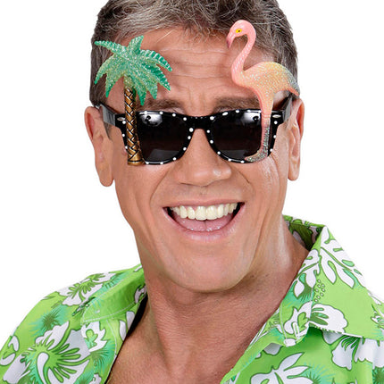 e-carnavalskleding-SYK Hawaii bril tropische flamingo