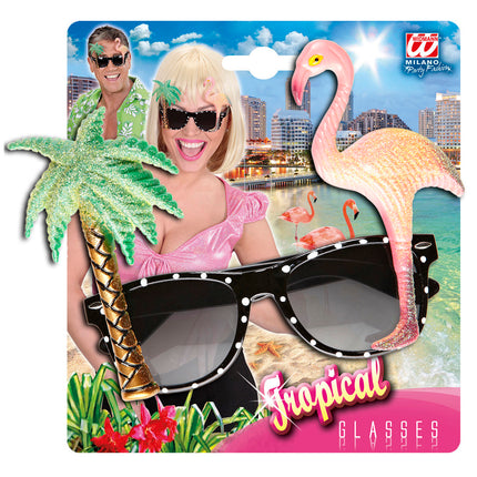 e-carnavalskleding-SYK Hawaii bril tropische flamingo