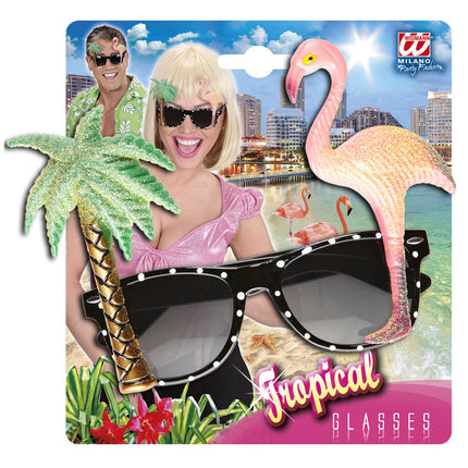 e-carnavalskleding-SYK Hawaii bril tropische flamingo