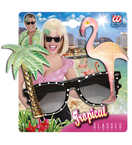 e-carnavalskleding-SYK Hawaii bril tropische flamingo