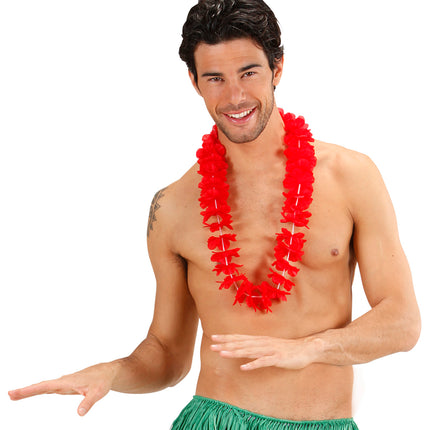 e-carnavalskleding-SYK Hawaii krans rood