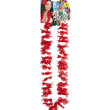 e-carnavalskleding-SYK Hawaii krans rood