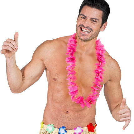 e-carnavalskleding-SYK Hawaii krans roze