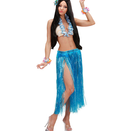 e-carnavalskleding-SYK Hawaii rok blauw lang