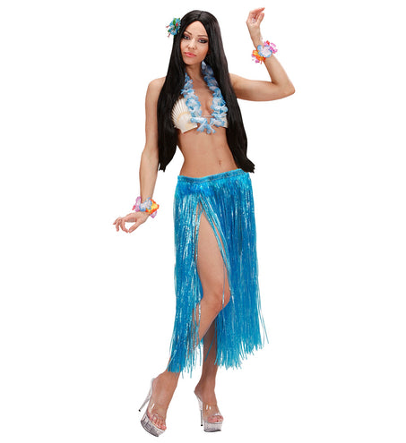 e-carnavalskleding-SYK Hawaii rok blauw lang