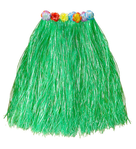 e-carnavalskleding-SYK Hawaii rok groen met bloemenriem lang