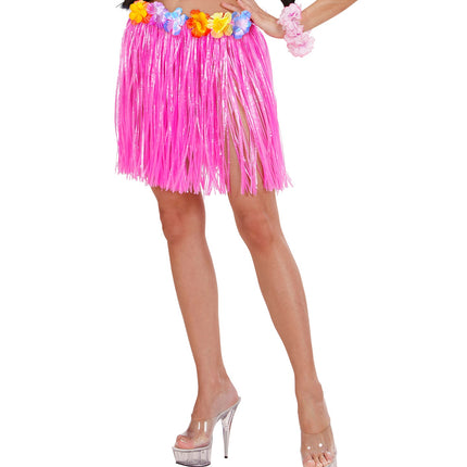 e-carnavalskleding-SYK Hawaii rok kort roze