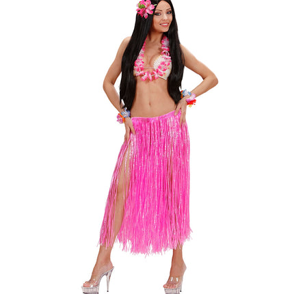e-carnavalskleding-SYK Hawaii rok lang roze