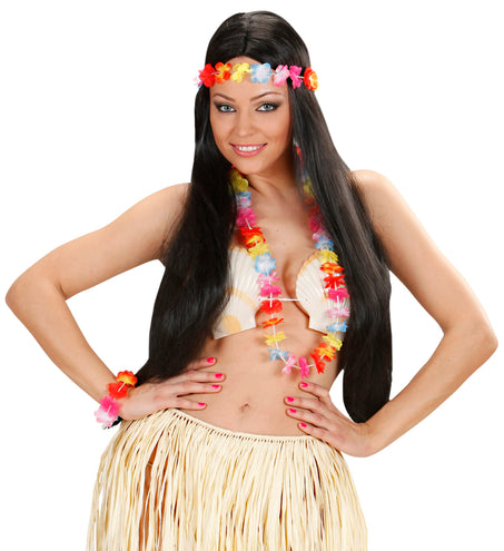 e-carnavalskleding-SYK Hawaii set meerkleurig