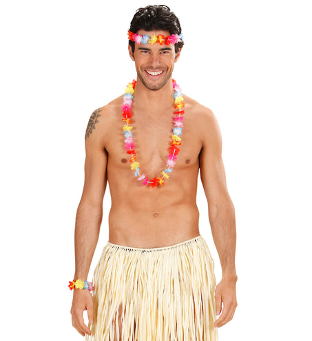 e-carnavalskleding-SYK Hawaii set meerkleurig